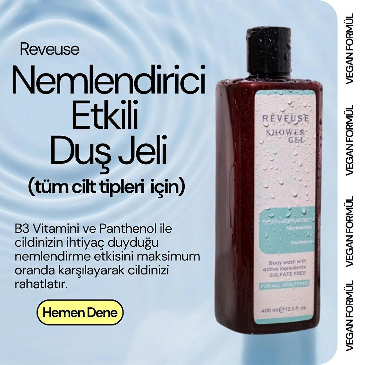 Nemlendirici Besleyici Etkili Egzemaya Karşı Rahatlatıcı Etkili B3/B5 Vitaminli Duş Jeli 400ml