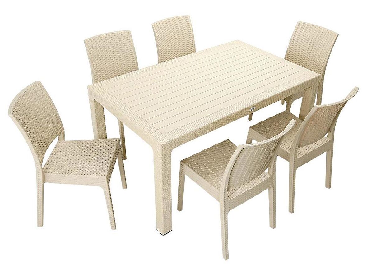 Mandella Elit Rattan 90x150 Elit Sandalye Masa Takımı ÇÖLBEJİ