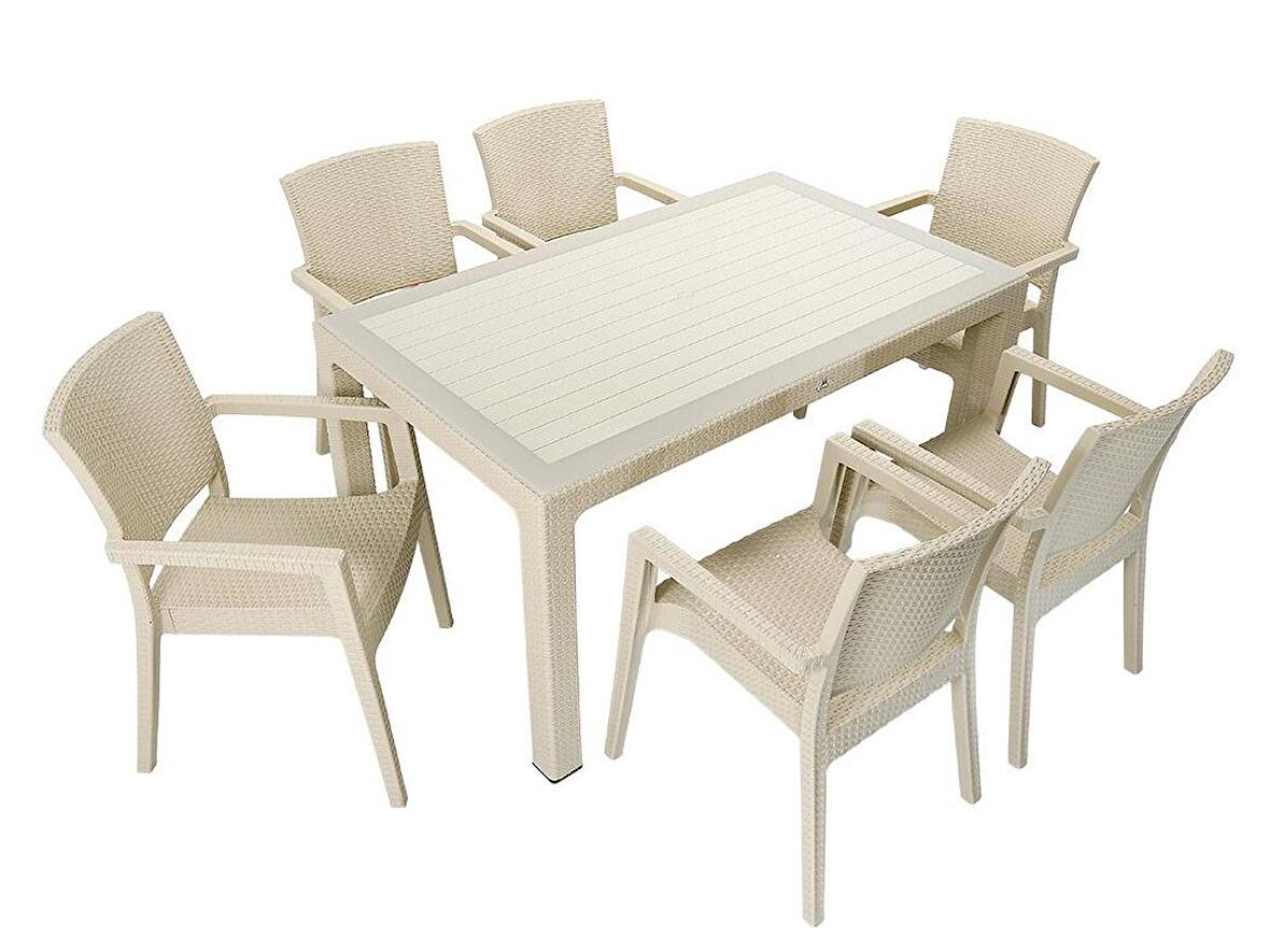 Mandella Elit Rattan 90x150 Zeus Koltuk Camlı Masa Takımı ÇÖLBEJİ