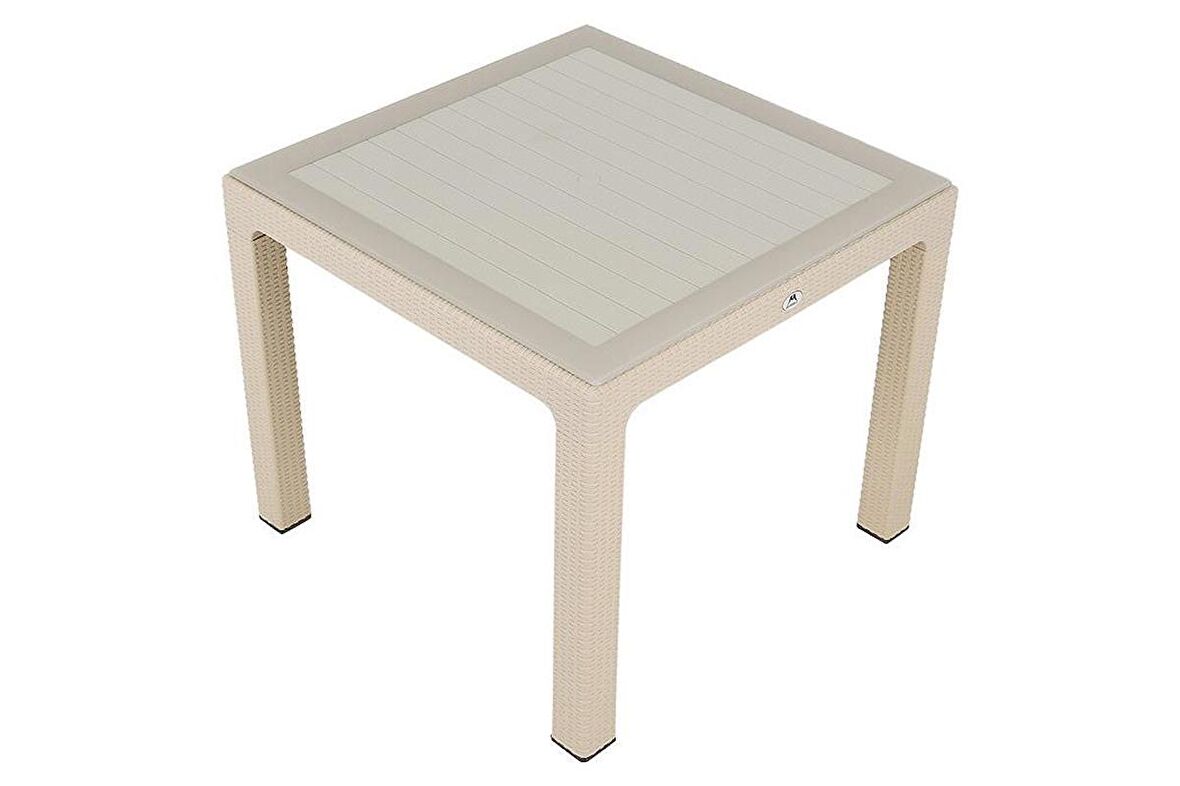 Mandella 90x90 Elit Rattan Masa (Camlı) ÇÖLBEJİ