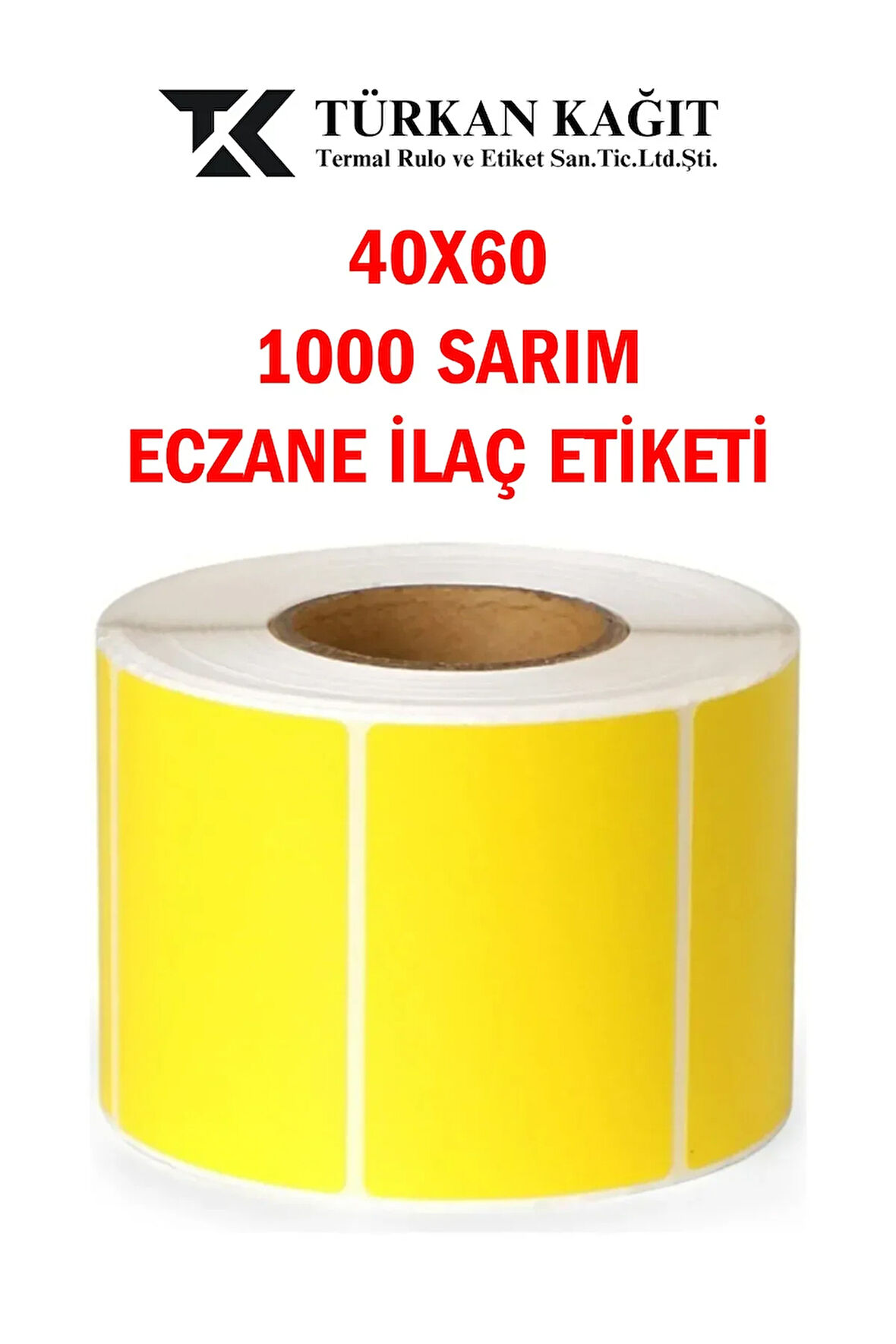 40x60 1000li Eczane ilaç Tarif Etiketi Sarı Renk 10 Adet