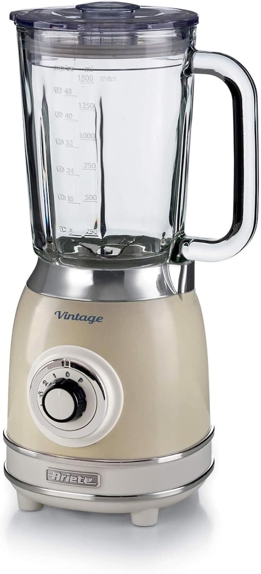 Ariete Vintage Cam Blender Bej 0583/03-1,5 Litre Kapasiteli Cam Sürahi, 4 Hız Kademesi, Pulse Özelli