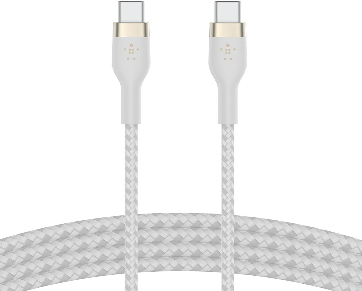 Belkin Boostcharge Pro Flex Örgülü Usb C Tipi - C Kablosu (1M/6,6Ft), Usb-If Sertifikalı Güç Dağıtım