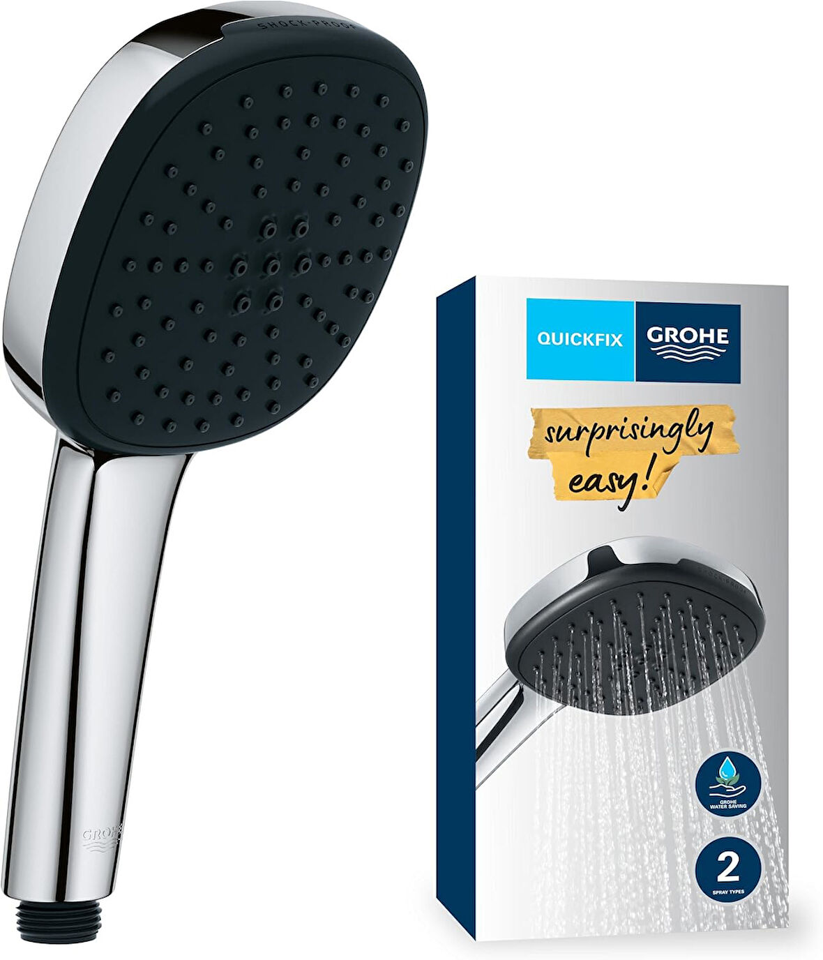 Grohe Vitalio Comfort 110 El Duşu, 2 Akışlı (Yağmur & Jet), Smartswitch, 110Mm Kare Duş Başlığı, Düş