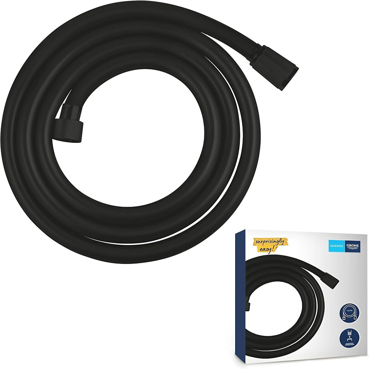 Grohe Vitalioflex Trend Quickfix Duş Hortumu, 1750 Mm, Mat Siyah, 287422432