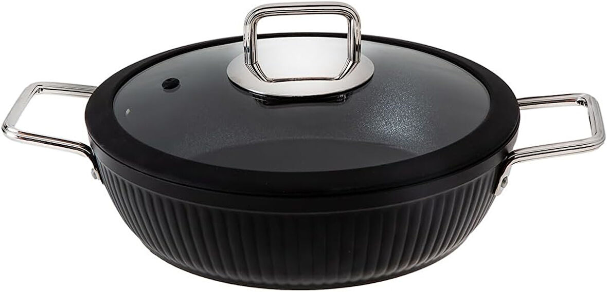 Jumbo Dublin Black Basık Tencere 26 Cm