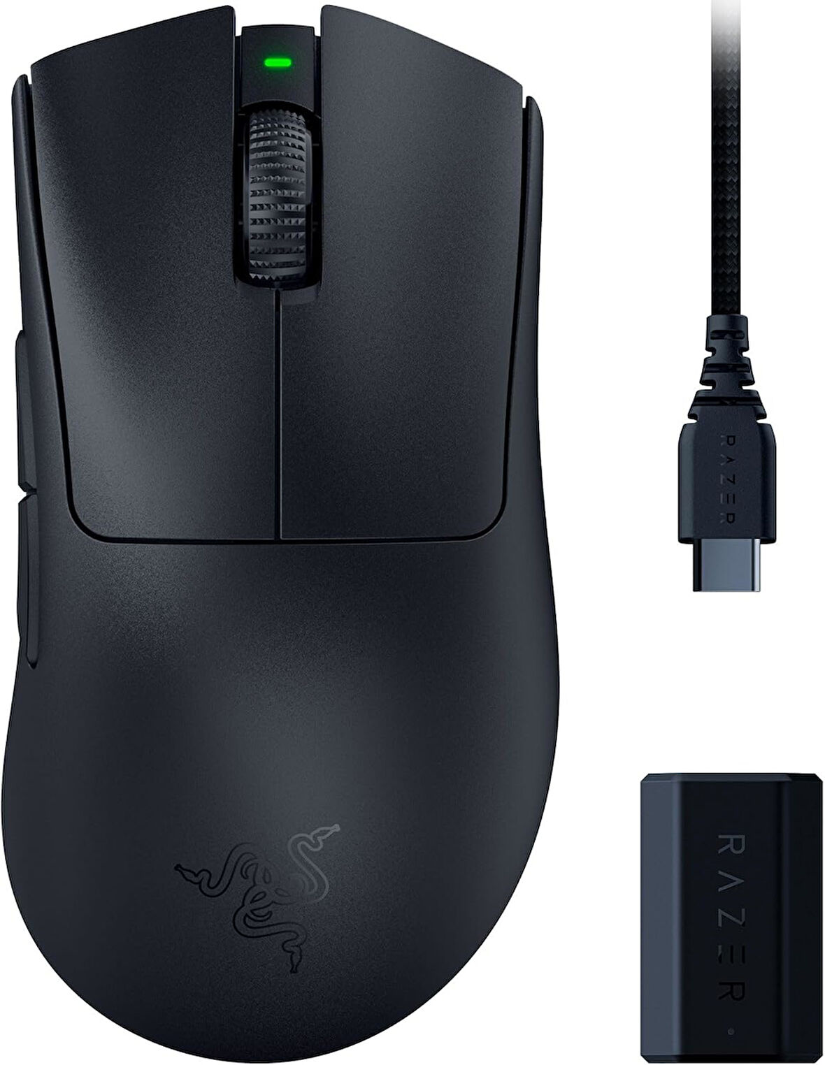 Razer Deathadder V3 Pro + Razer Hyperpolling Kablosuz Adaptör - Ultra Hafif Kablosuz Ergonomik Espor