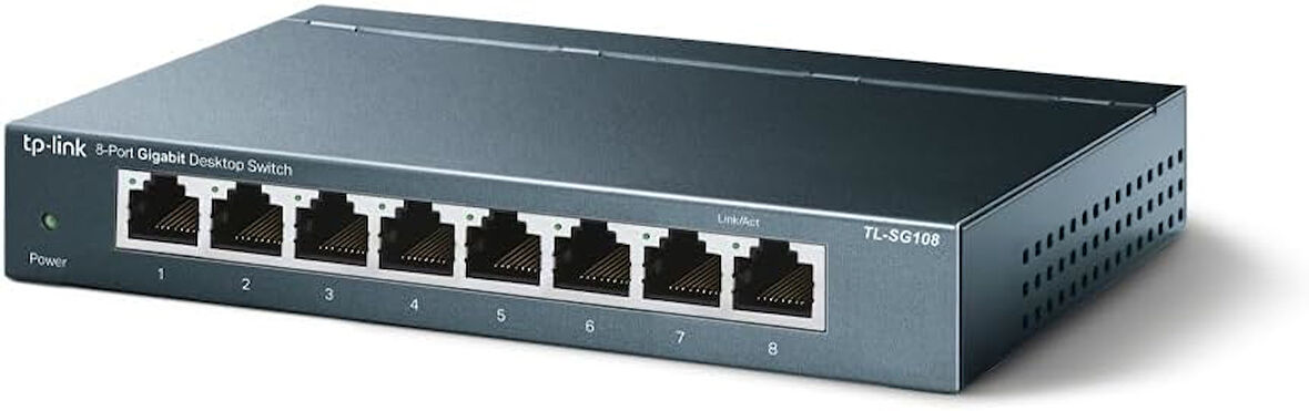 Tp-Link Tl-Sg108 V3 8 Portlu Gigabit Ağ Anahtarı 8 Port Siyah Tl-Sg108