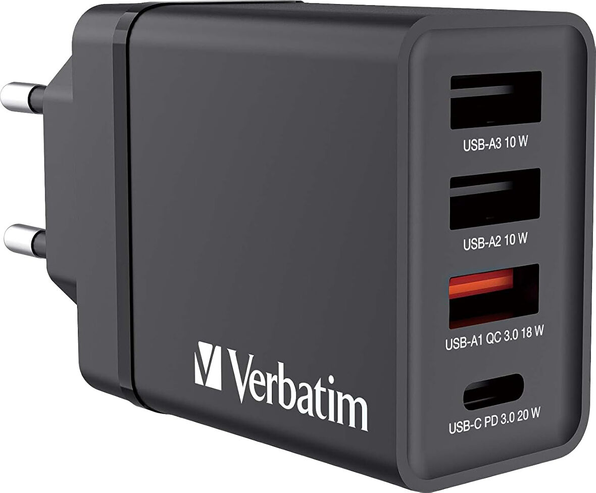 Verbatim 49700 Chr-30Eu1 Usb Charger 30W Black Usb Şarj Cihazı