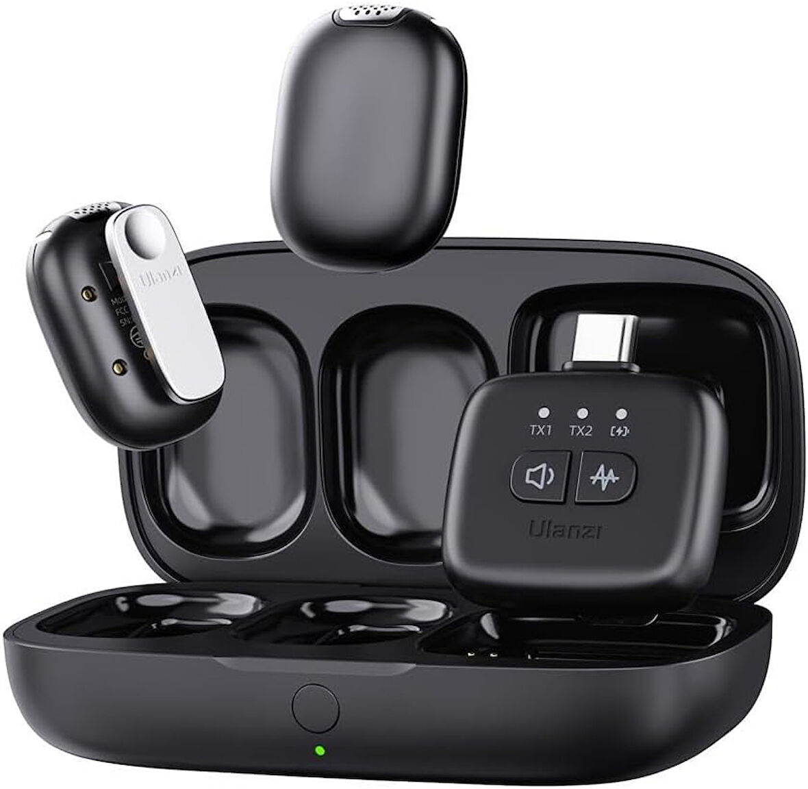 Ulanzi A30 Tiny 2 Kişilik Mikrofon Seti - Siyah