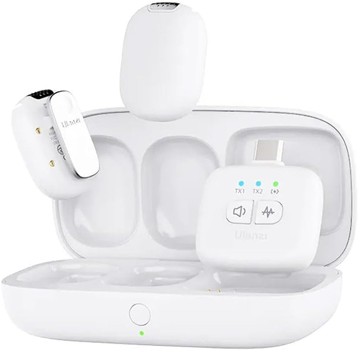 Ulanzi A30 Tiny 2 Kişilik Mikrofon Seti - Beyaz