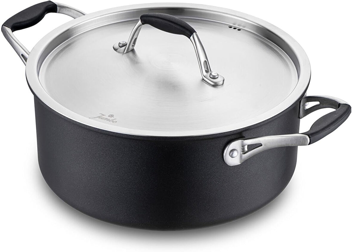 Jumbo New Moment Diamond Siyah Derin Tencere 24 Cm