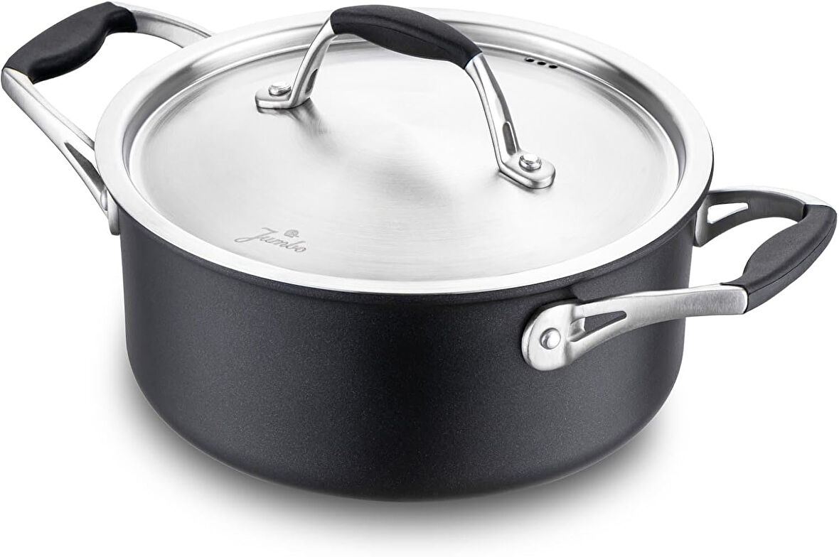 Jumbo New Moment Diamond Siyah Derin Tencere 20 Cm