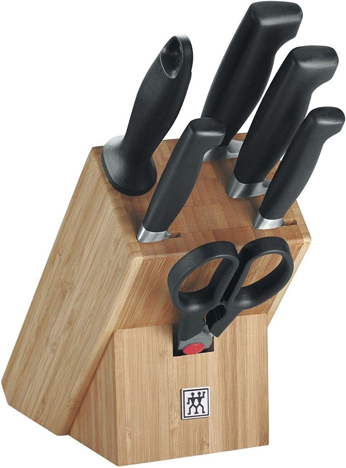 Zwilling Four Star Blok Bıçak Seti, Paslanmaz Çelik, Manyetik Bıçak Bloklu, Gümüş