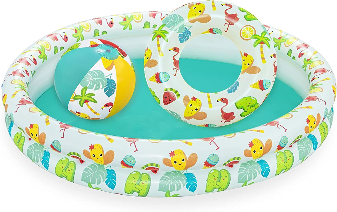 Bestway Çocuk Havuzu Seti, Su Dostları, Çap 122 X 20 Cm