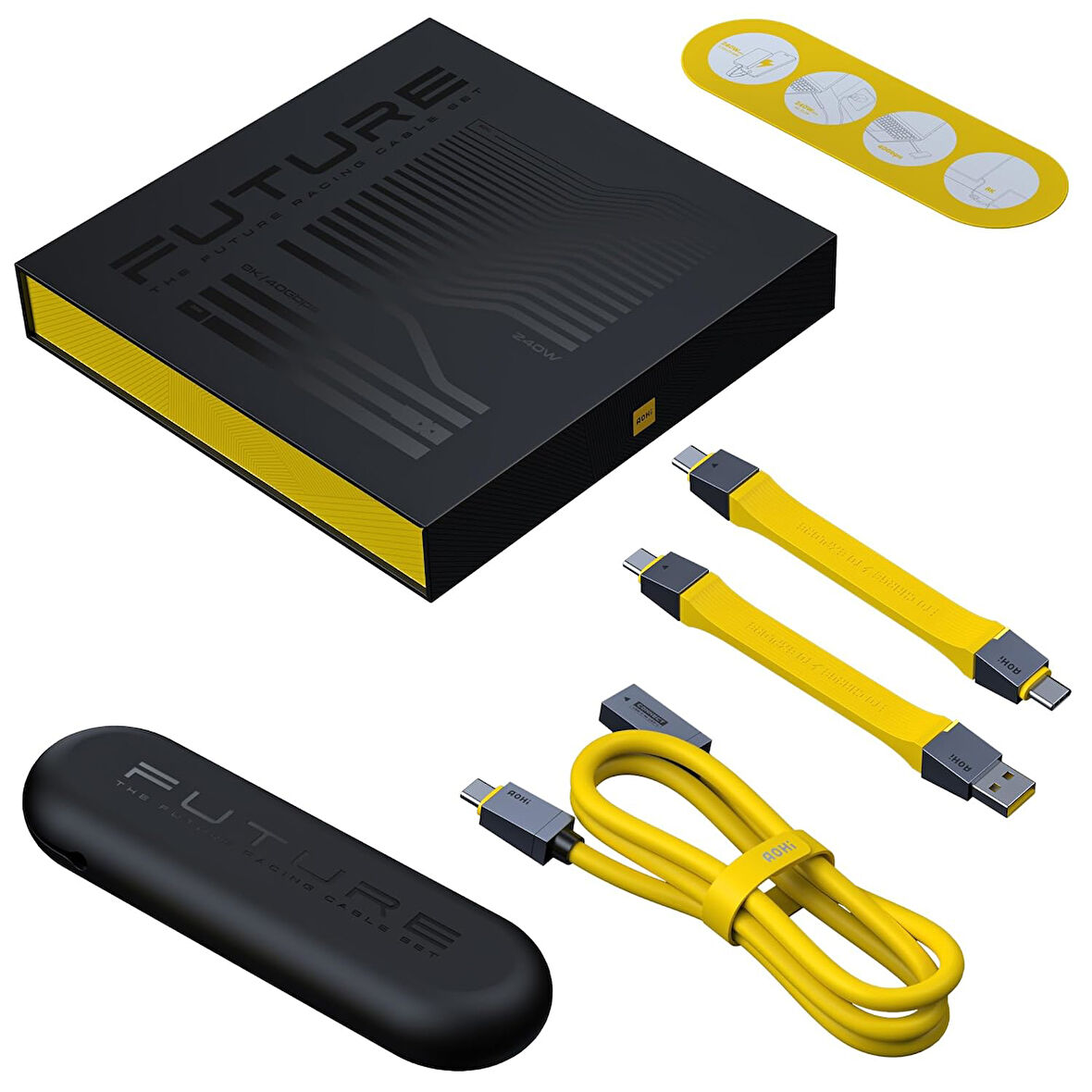 Aohi The Future 4-In-1 Usb-C To Usb-C Modüler Uzayabilen 1M 40Gbps 8K Destekli 240W Pd 3.1 Usb4 Süpe