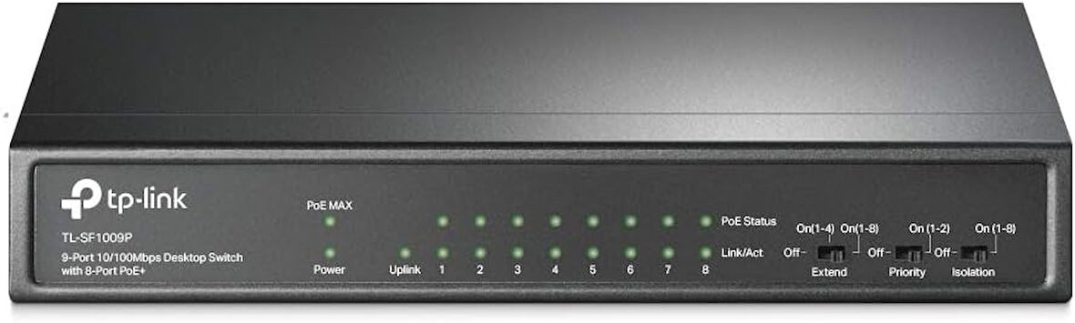 Tp-Link Tl-Sf1009P, 9-Port 10/100Mbps Desktop Switch With 8-Port Poe+