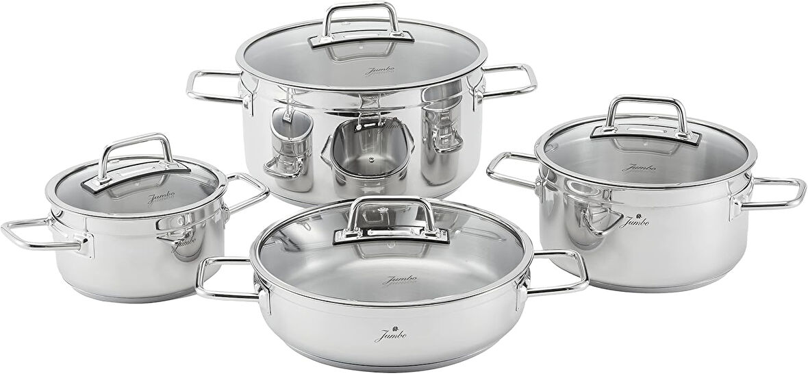 Jumbo Modena 8 Parça Çelik Tencere Seti