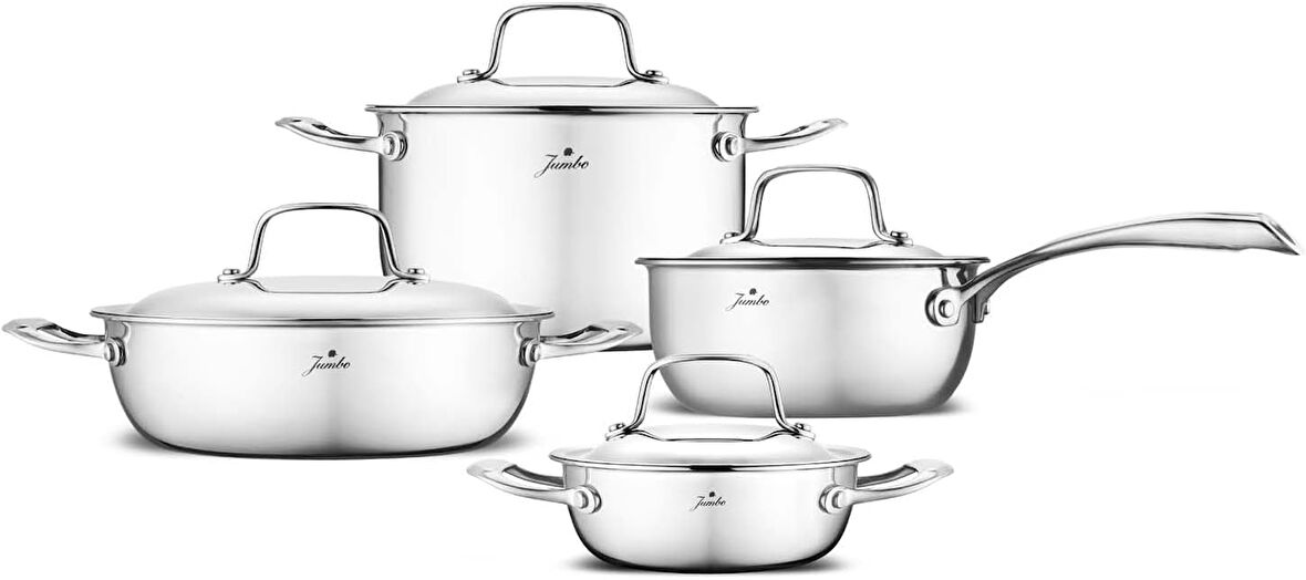 Jumbo Emona 3Ply 8 Parça Tencere Seti