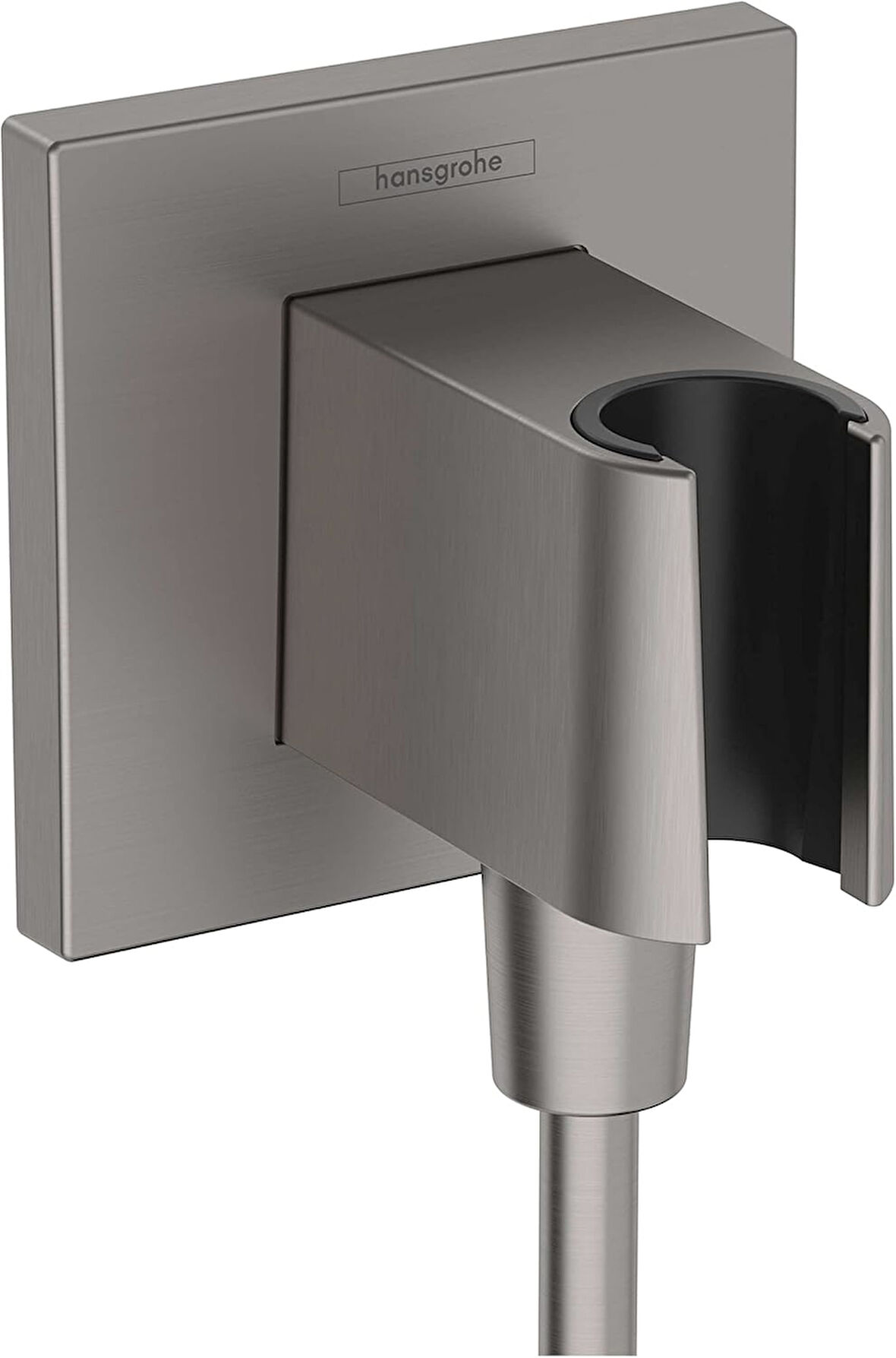 Hansgrohe El Tipi Duş Duvar Prizi 1/2 "Fırçalanmış Siyah Krom, 26889341 Dişli Bağlantısı