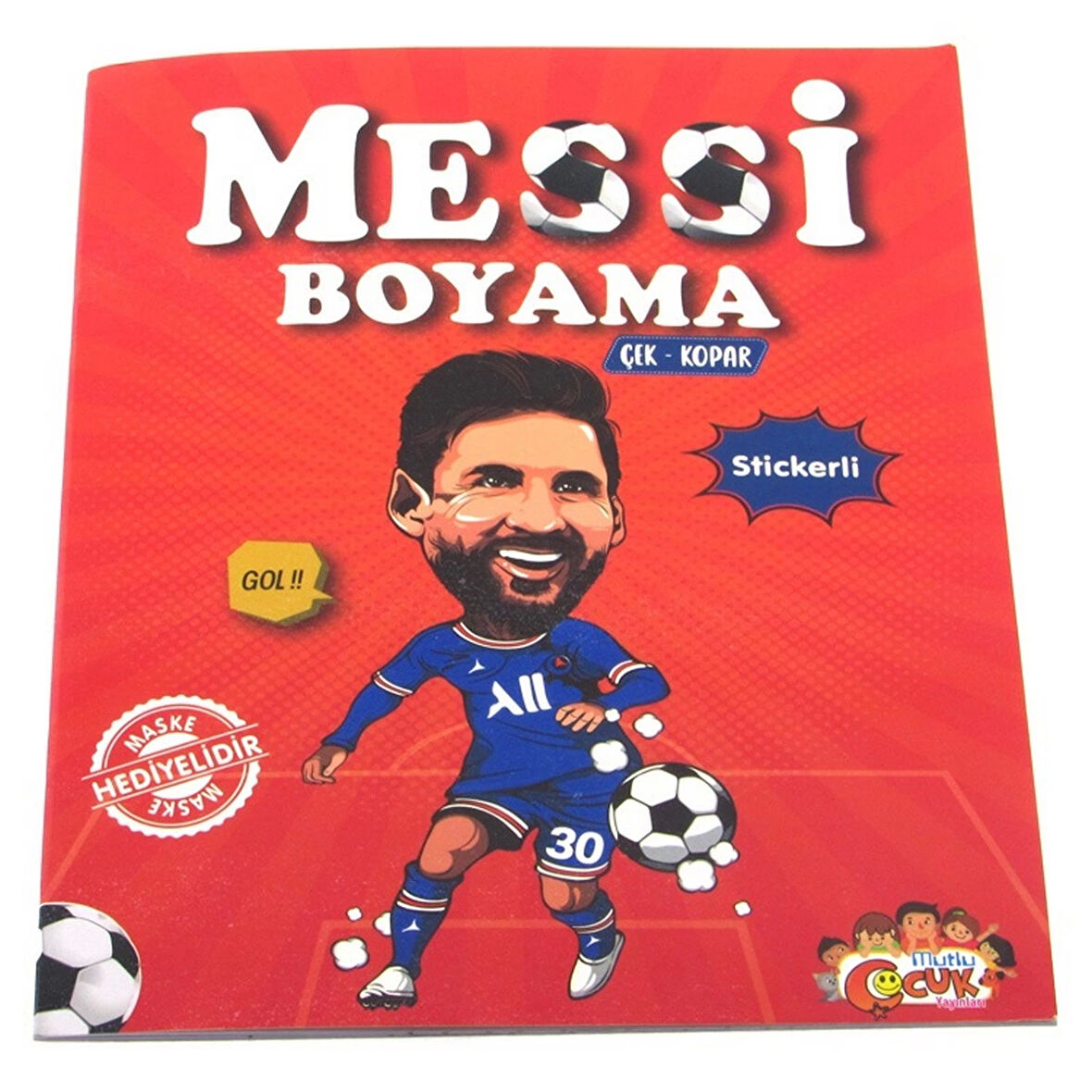 Messi Çıkartmalı Maskeli Boyama Kitabı Eğitici Çocuk Kitabı