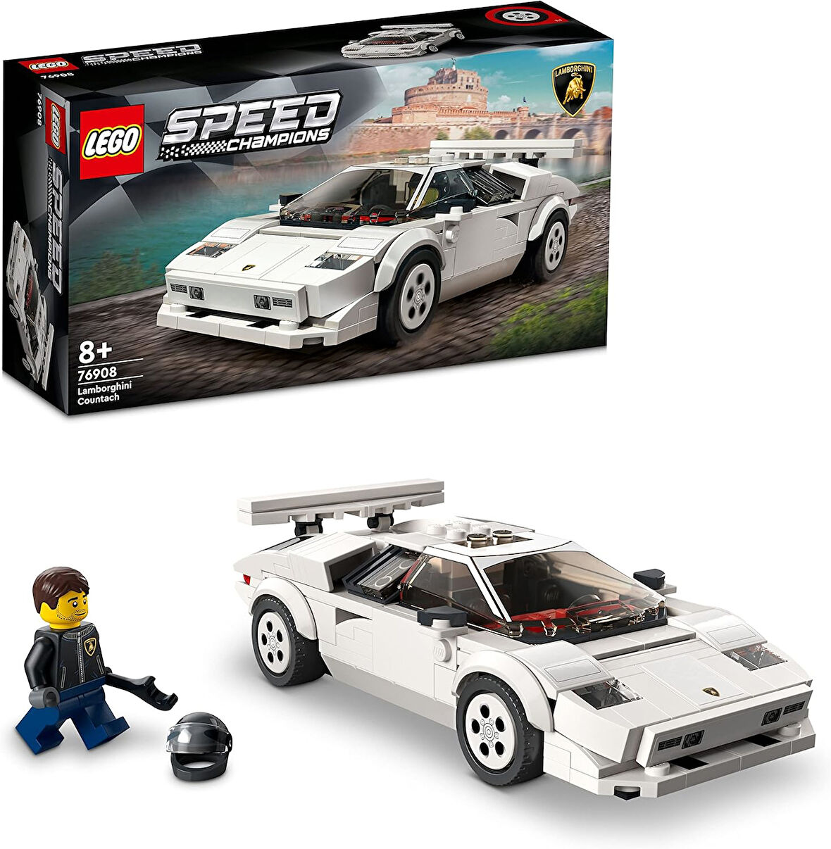 Lego Speed Champions Lamborghini Countach 76908-8 Yaş Ve Üzeri Çocuklar Için Süper Spor Araba Modeli