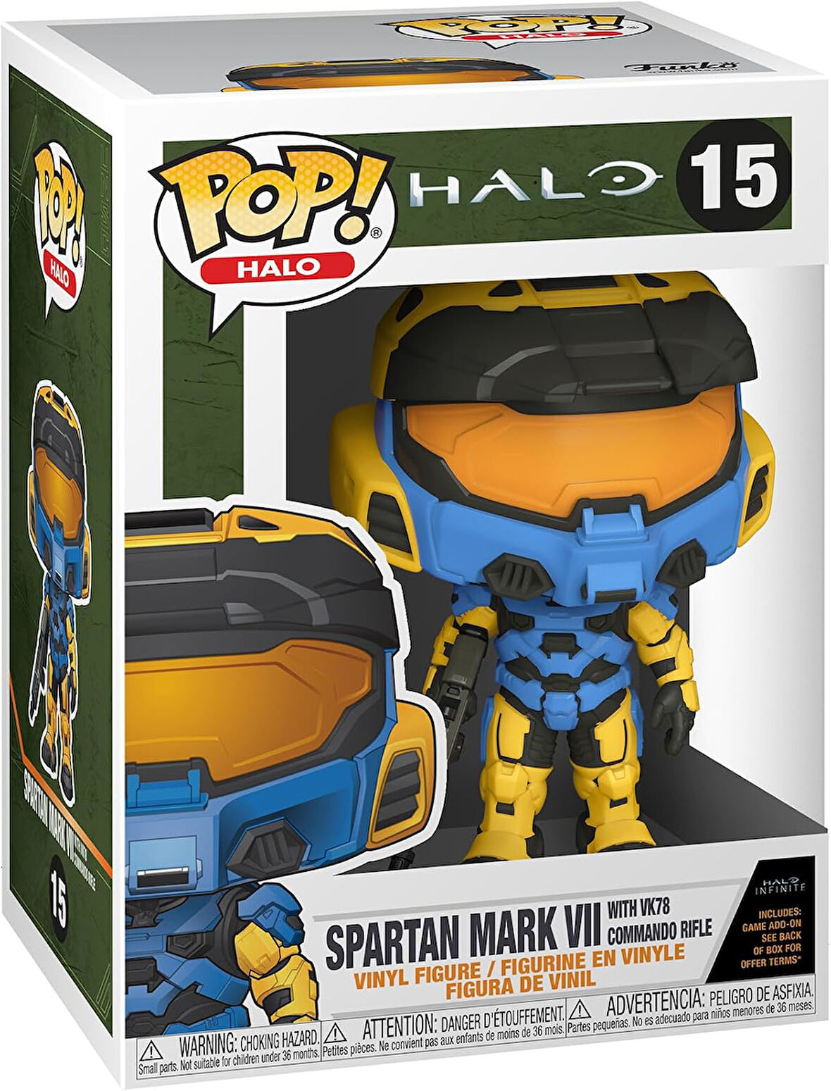 Funko Pop! Halo: Spartan Mark Vii W / Vk78 Commando Riffle - Yellow / Blue
