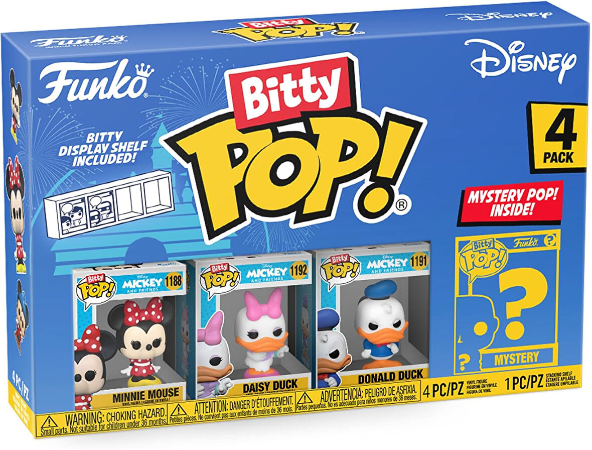 Funko Bitty Pop! Disney – Minnie Mouse (Red Dress), Papatya Ördeği, Donald Duck Ve Sürpriz Mini Gize