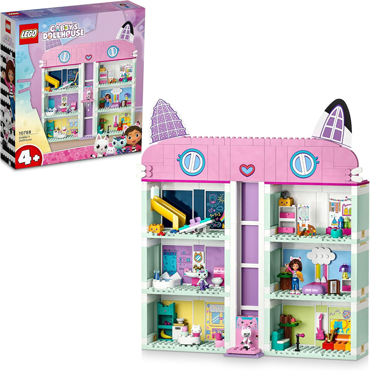 Lego® Gabby’S Dollhouse 10788-4 Yaş Ve Üzeri Çocuklar Için Orijinal Detaylarla Dolu 8 Odalı Bir Ev İ