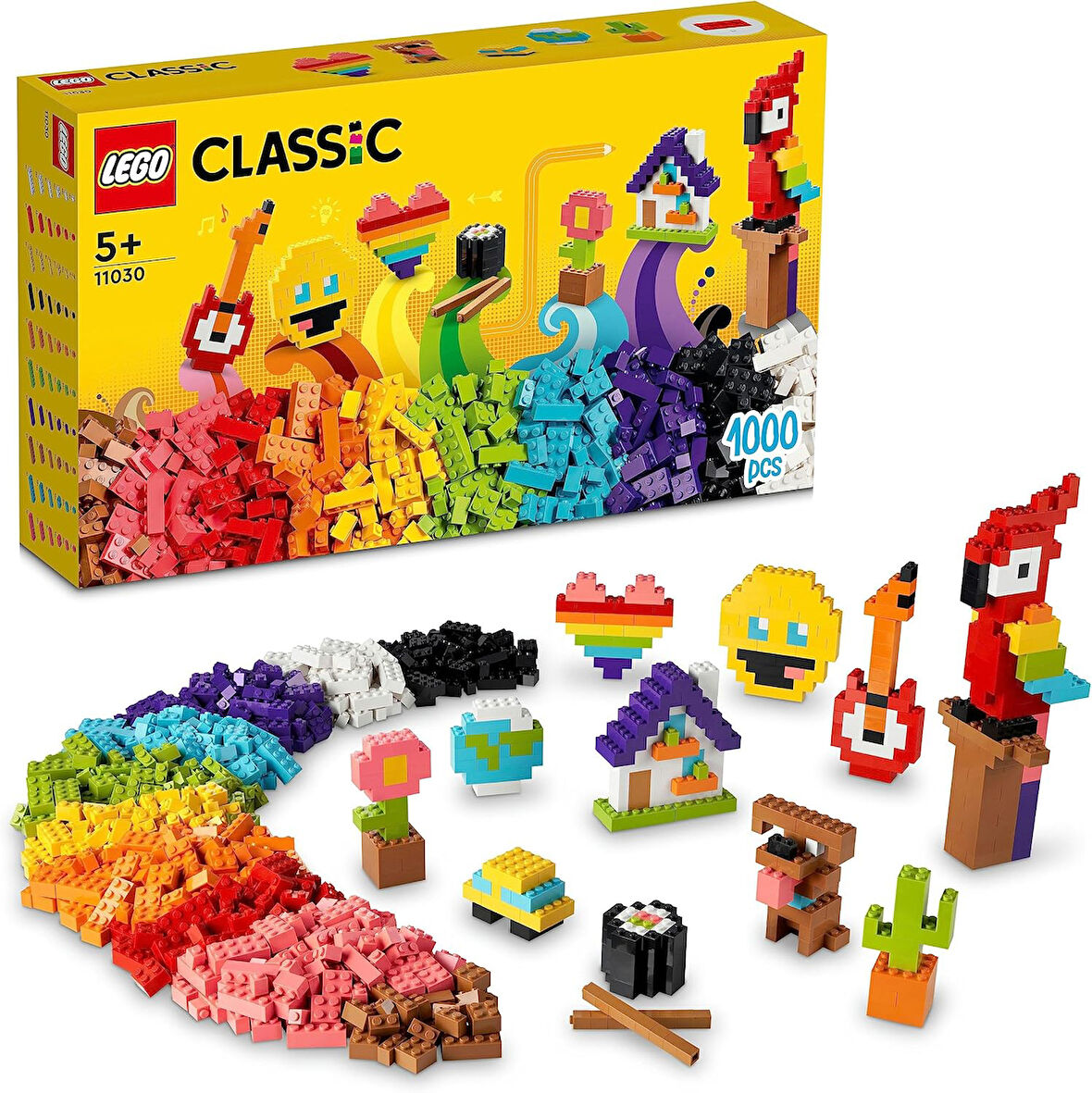 Lego® Classic Bir Sürü Yapım Parçası 11030-5 Yaş Ve Üzeri Çocuklar Için Çiçek, Model Ve Emojiler Gib