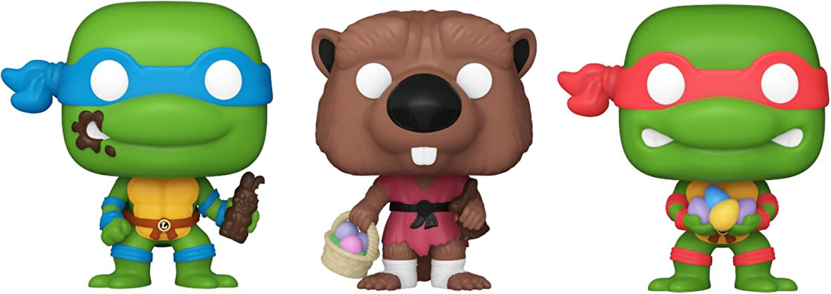 Funko Pocket Pop!: Teenage Mutant Ninja Turtles - Paskalya Kıymık, Leonardo Ve Raphael 3'Lü Paket