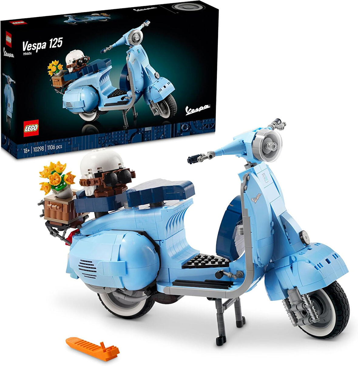 Lego® Icons Vespa 125 10298 - Yetişkinler Için Klasik Bir İtalyan Simgesinin Detaylı Ve Sergilenebil
