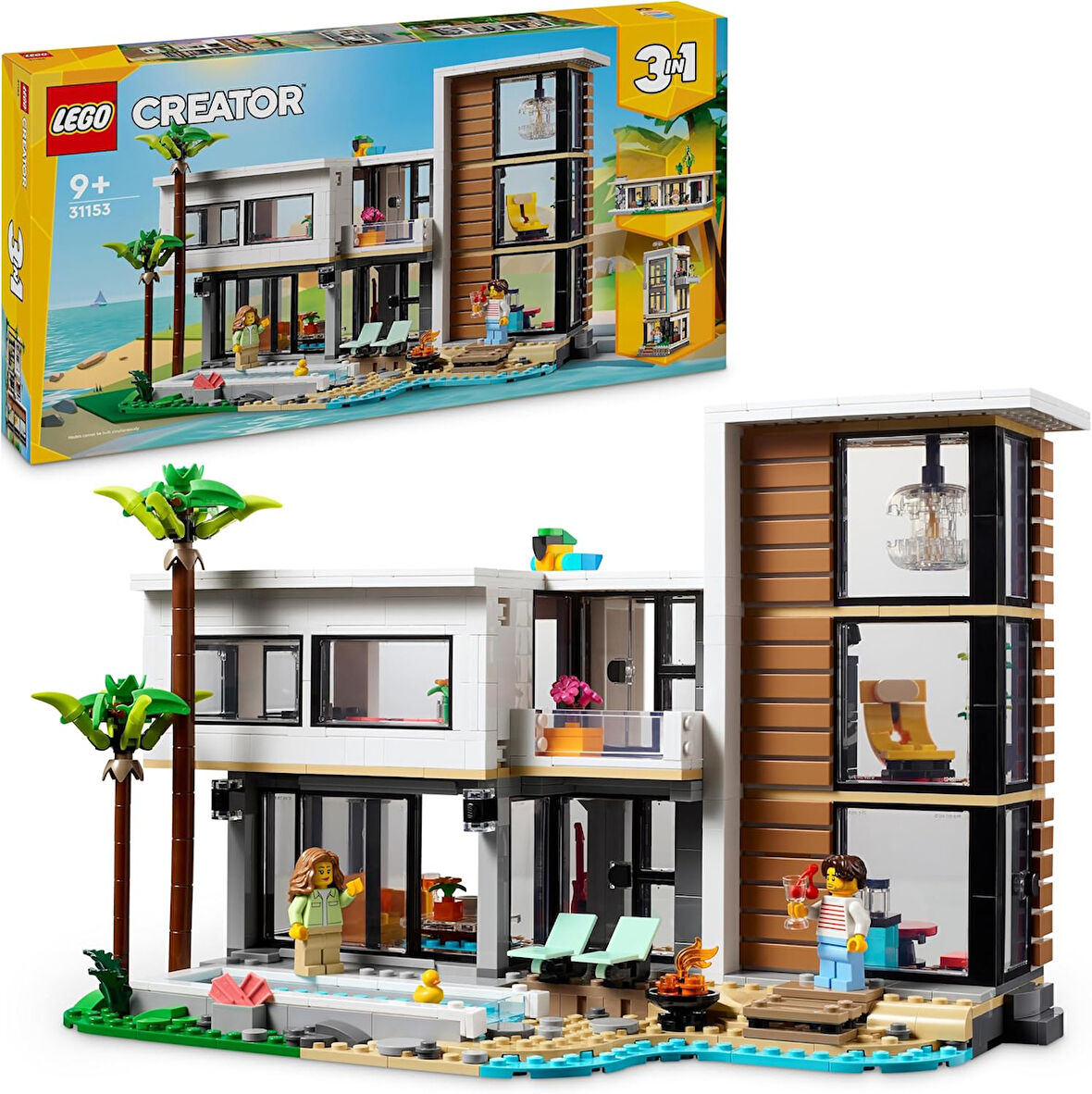 Lego Creator 3’Ü 1 Arada Modern Ev 31153 – 9 Yaş Ve Üzeri İçin 3 Katlı Şehir Binası Veya Orman Kulüb