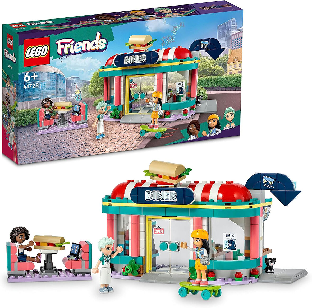 Lego® Friends Heartlake Şehir Merkezi Restoranı 41728 6 Yaş Ve Üzeri Için Liann, Aliya Ve Charli Min