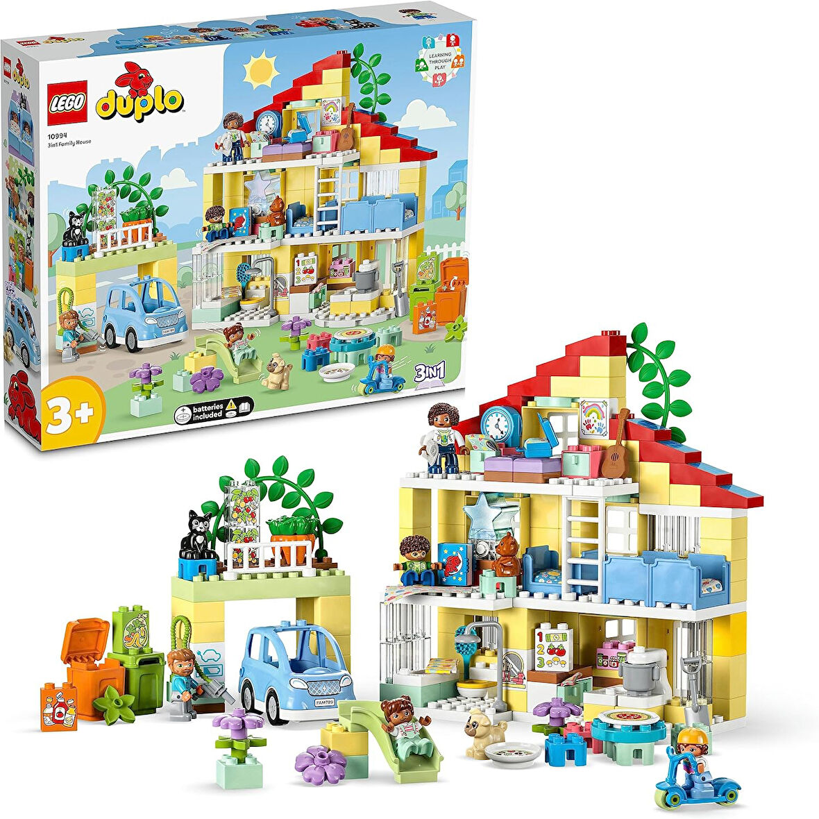 Lego® Duplo® Kasabası 3’Ü 1 Arada Aile Evi 10994 Oyuncak Yapım Seti (218 Parça)
