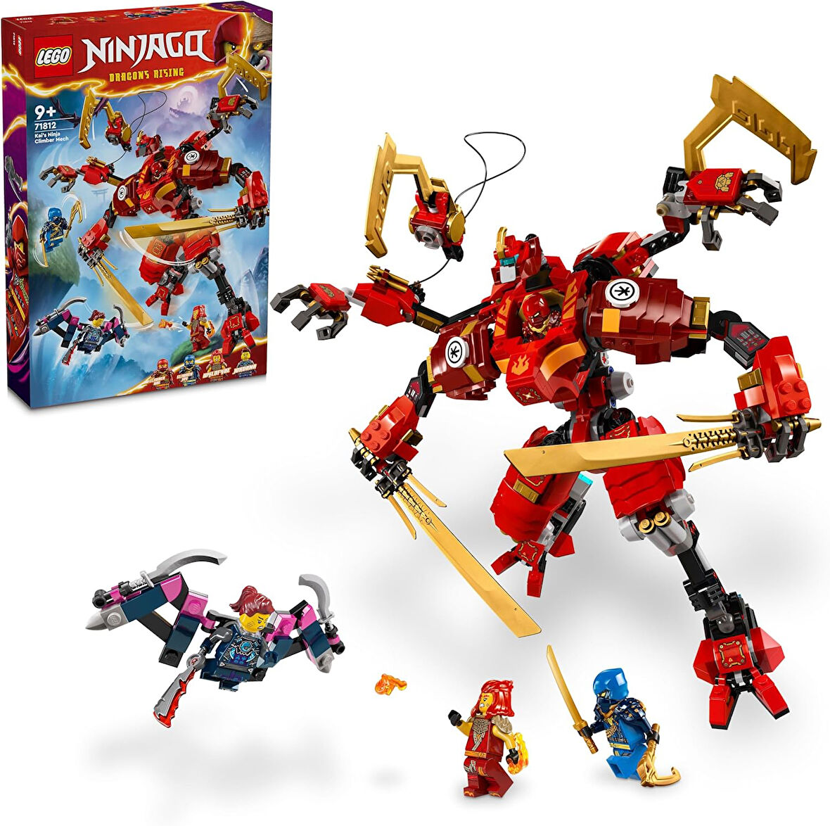 Lego Ninjago Kai’Nin Ninja Tırmanma Robotu 71812-9 Yaş Ve Üzeri Çocuklar Için 4 Ninja Minifigürü İçe