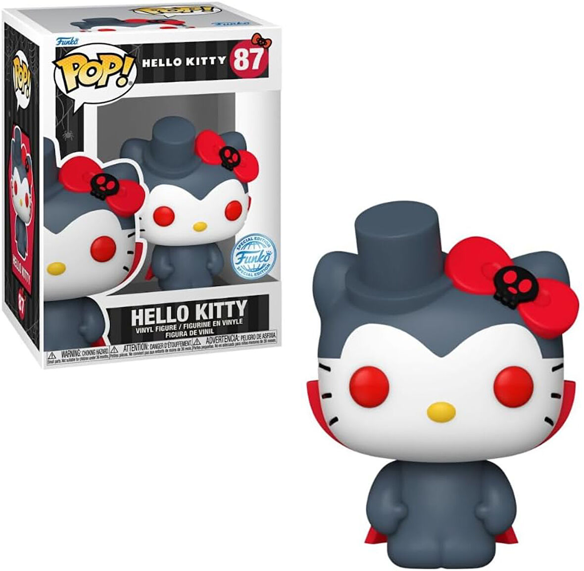 Funko Pop! Sanrio – Hello Kitty (Vampir) 87 Pop! Vinil Figür Special Edition Çıkartma + Koruyucu Kıl