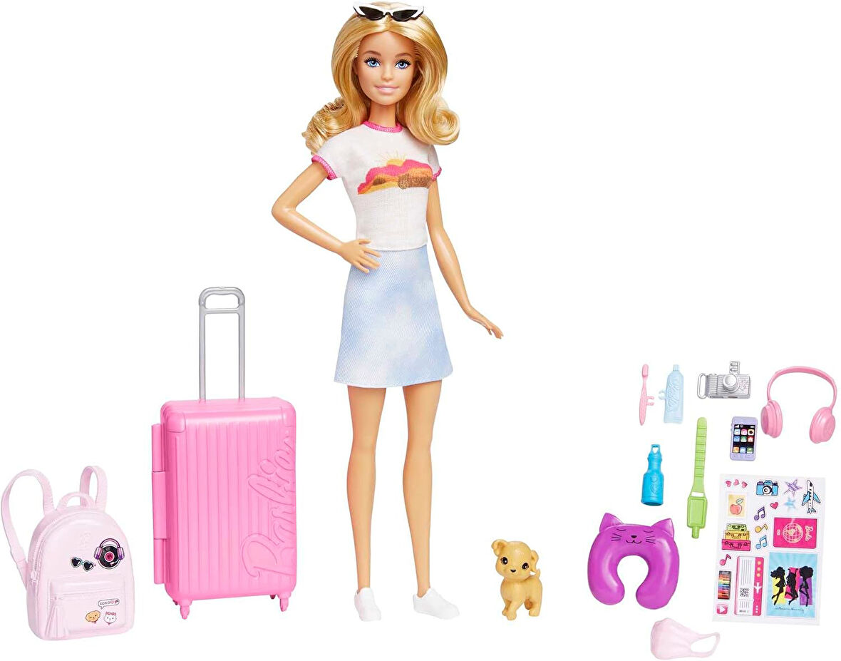 Barbie Seyahatte Bebeği Ve Aksesuarları, 3 Yaş Ve Üzeri, Hjy18