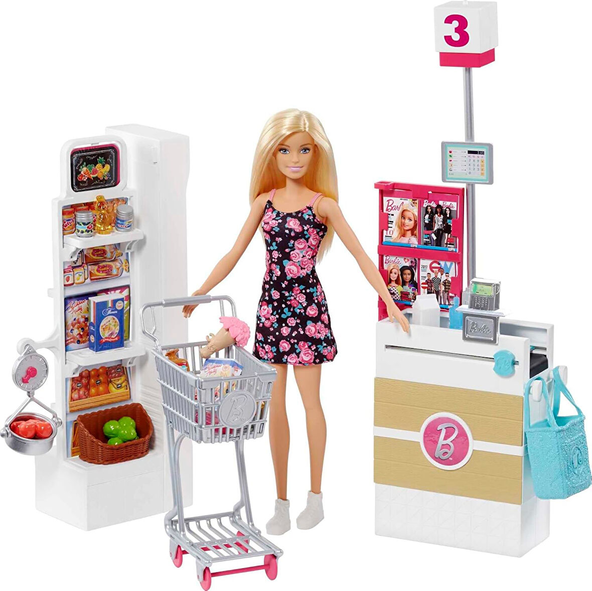 Barbie Süpermarkette Oyun Seti, 3 Yaş Ve Üzeri, Frp01