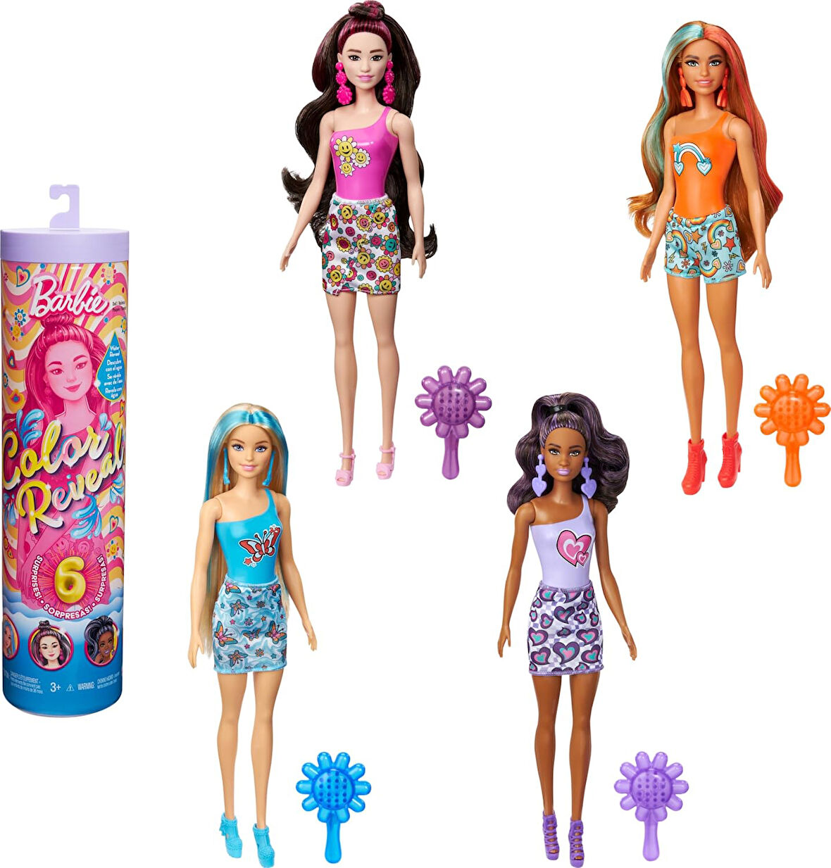 Barbie Color Reveal Renk Değiştiren Sürpriz Barbie Gökkuşağı Serisi, Oyuncak