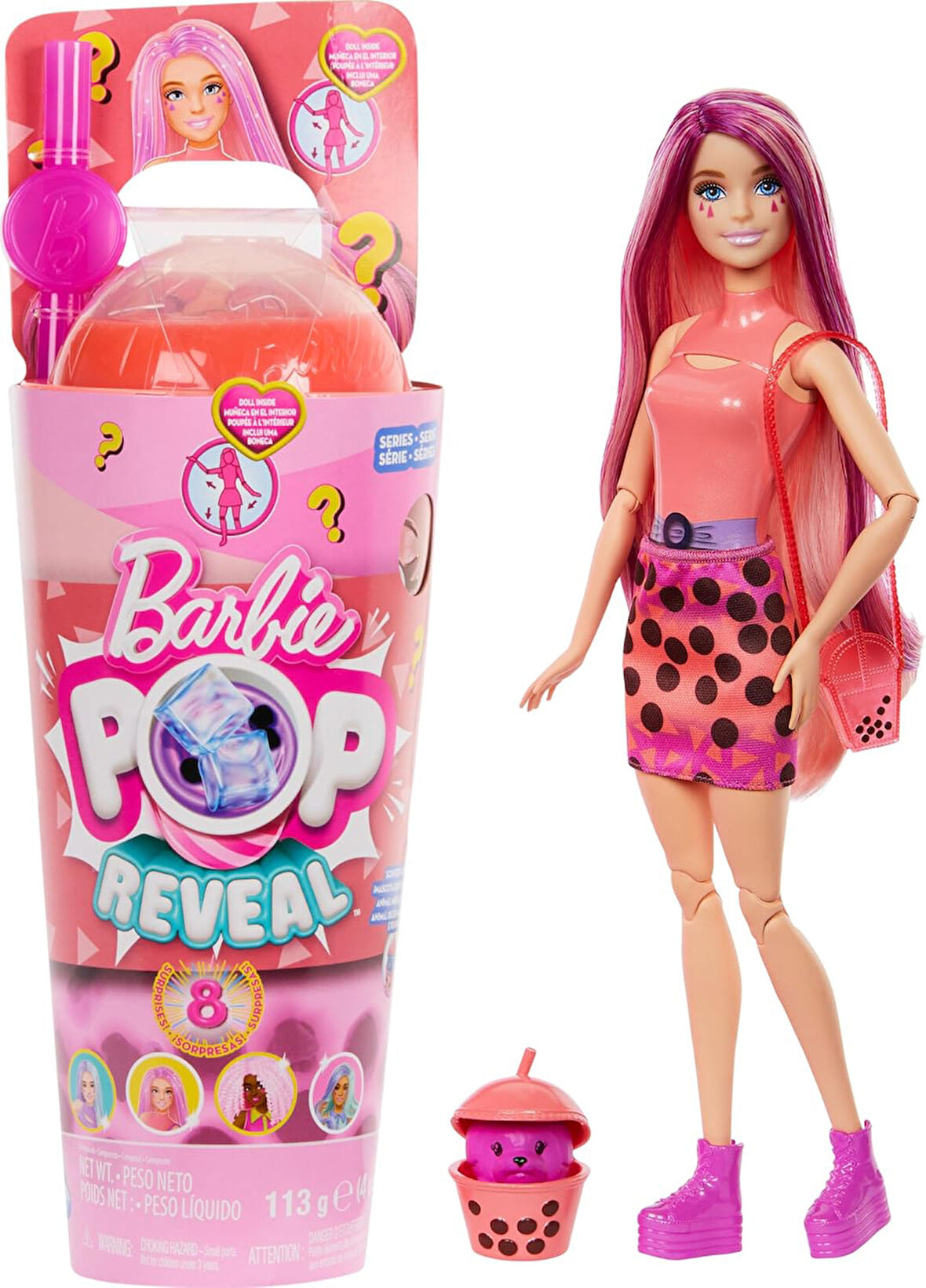 Htj22 | Pop Reveal Barbie Boba Series - Mango Mochi