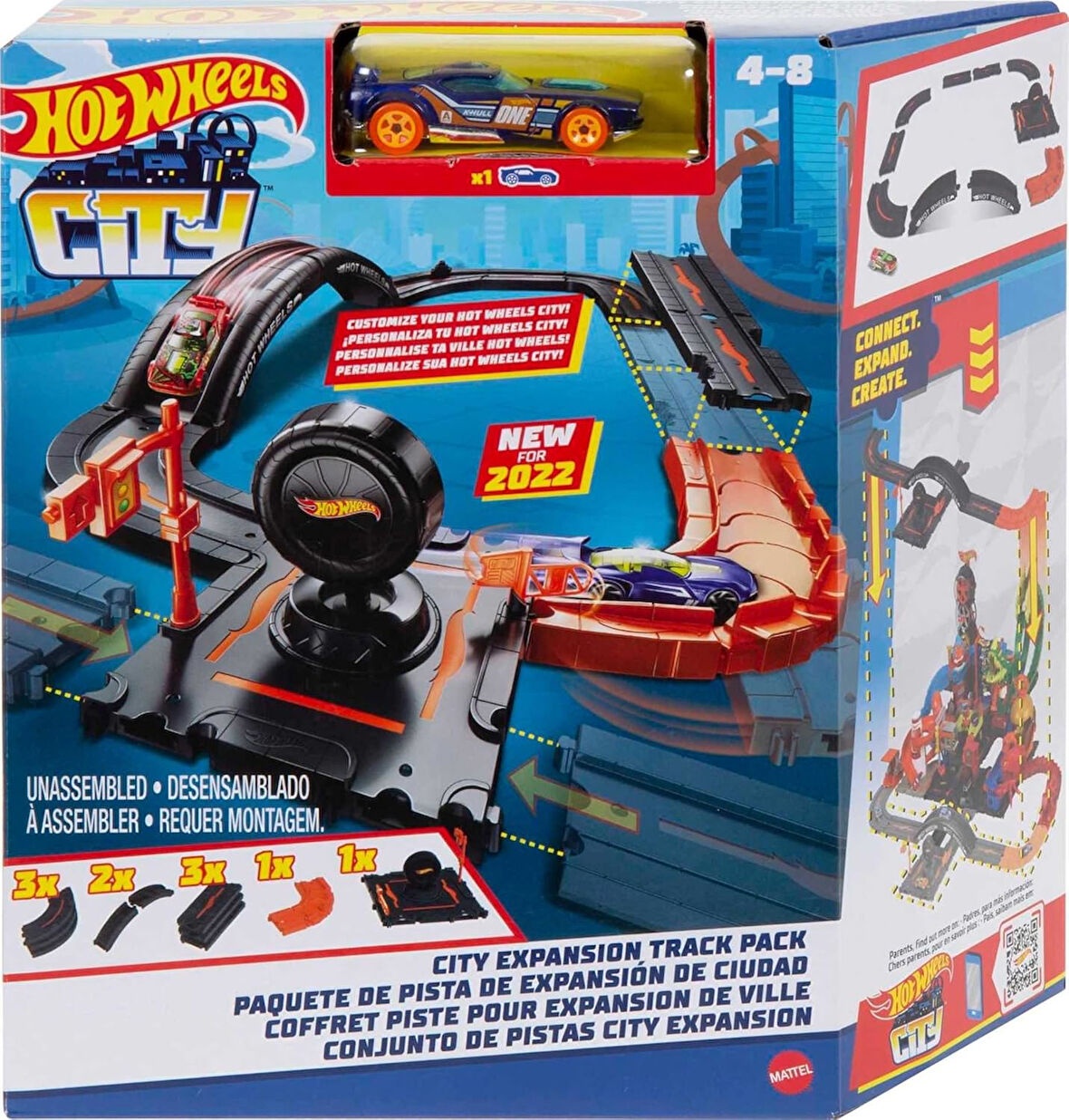 Hot Wheels Pist Dünyası Seti, Şehir Ortamı Inşa Etmek İçin Çeşitli Pist Parçaları, Pist Tabanı Dahil