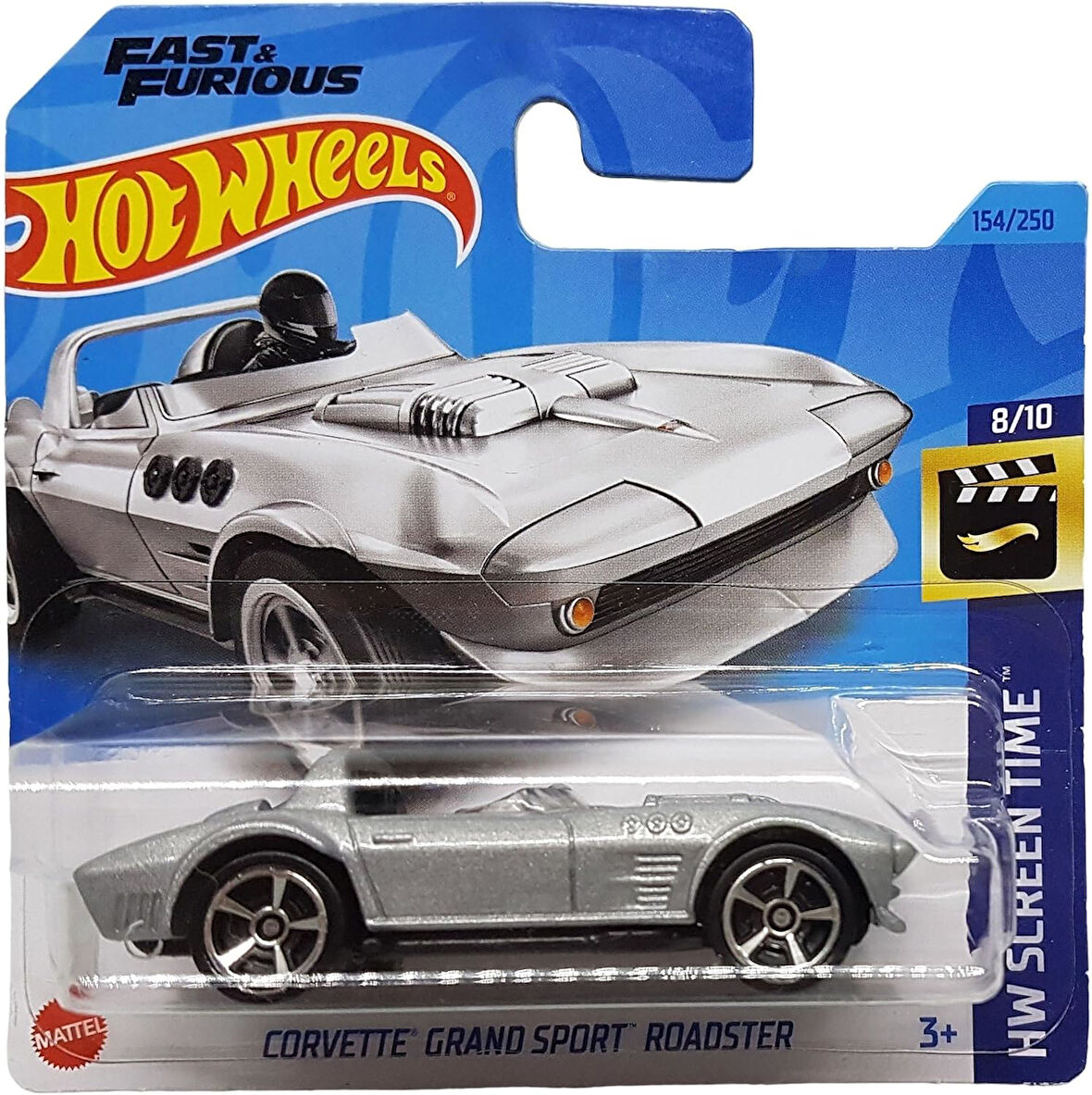 Hot Wheels - Corvette Grand Sport Roadster - Hw Screen Time 8/10 - Hkh90 - Short Card - Fast & Furio
