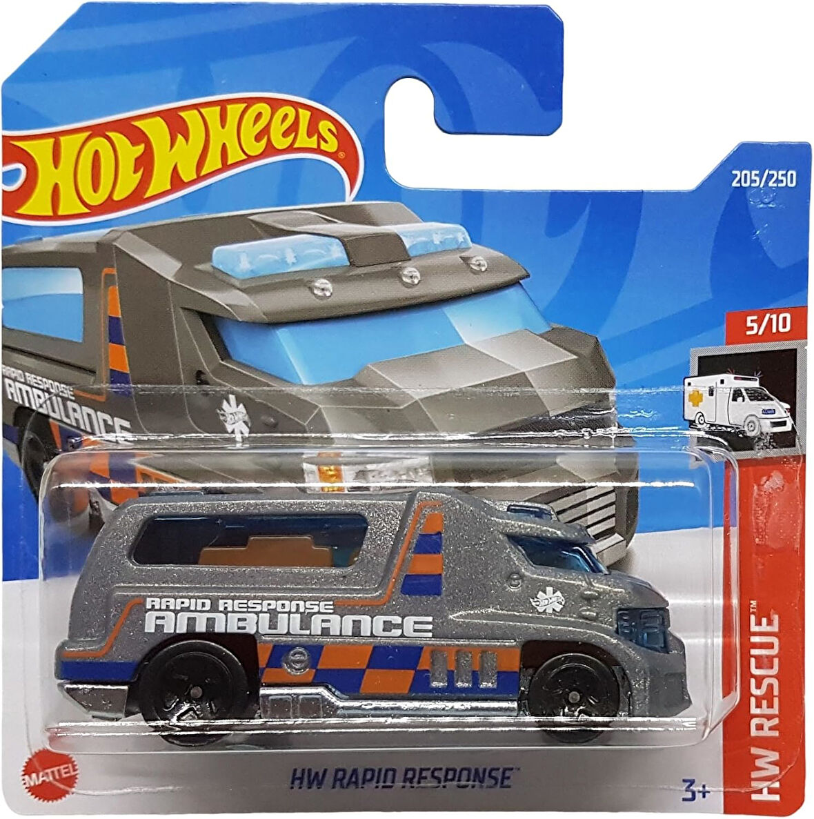 Hot Wheels - Hw Rapid Response - Hw Rescue 5/10 - Hcx79 - Short Card - Ambulance - Mattel 2022