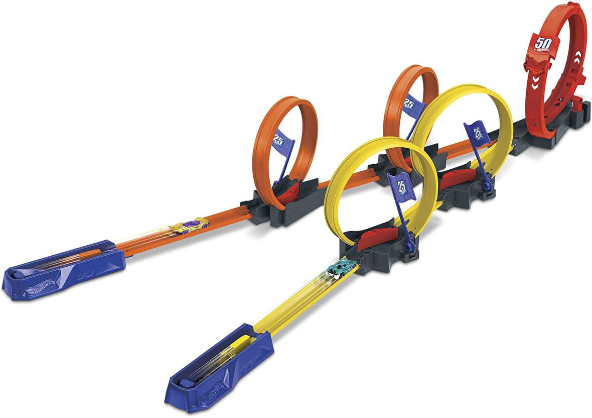 Hot Wheels Çok Çemberli Yarış Oyun Seti, 1 Hot Wheels Araba Dahil, Tek Kişilik Veya Çok Oyunculu Rek
