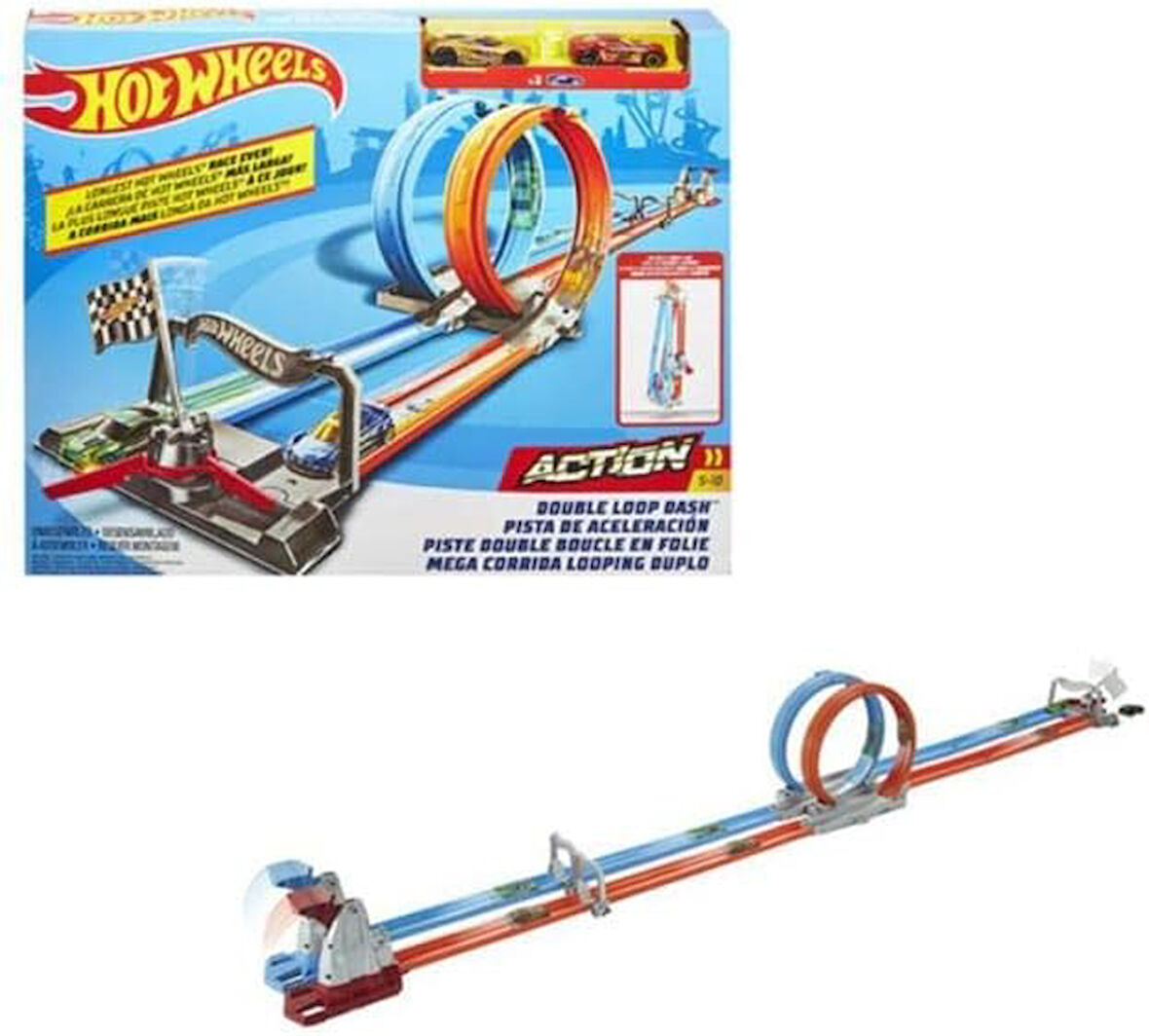 Hot Wheels Çift Çemberde Depar Pist Seti, 5 Yaş Ve Üzeri, Gfh85