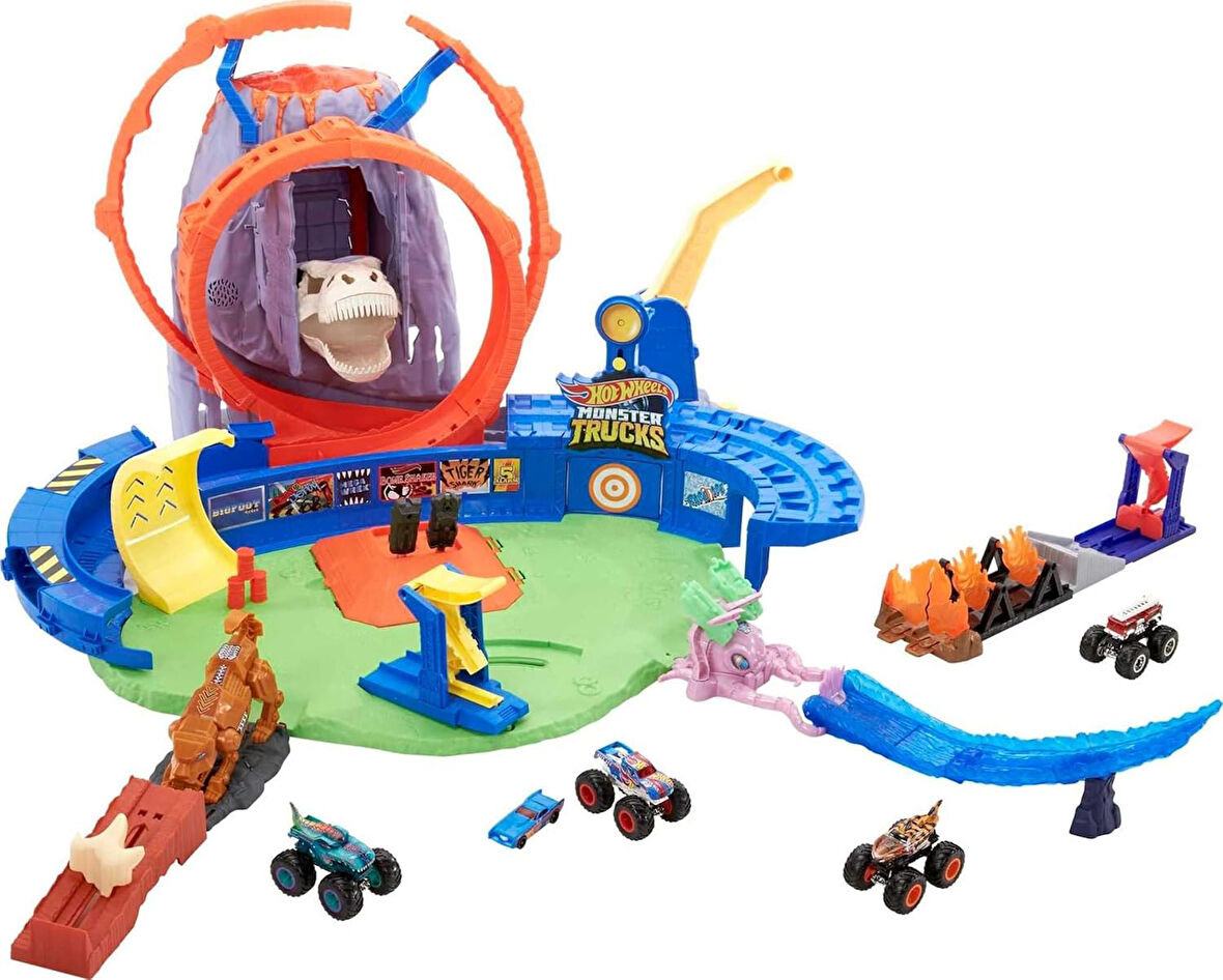 Hot Wheels Monster Trucks Volkanik Alanda Macera Oyun Seti, 4 Yaş Ve Üzeri, Gyl14