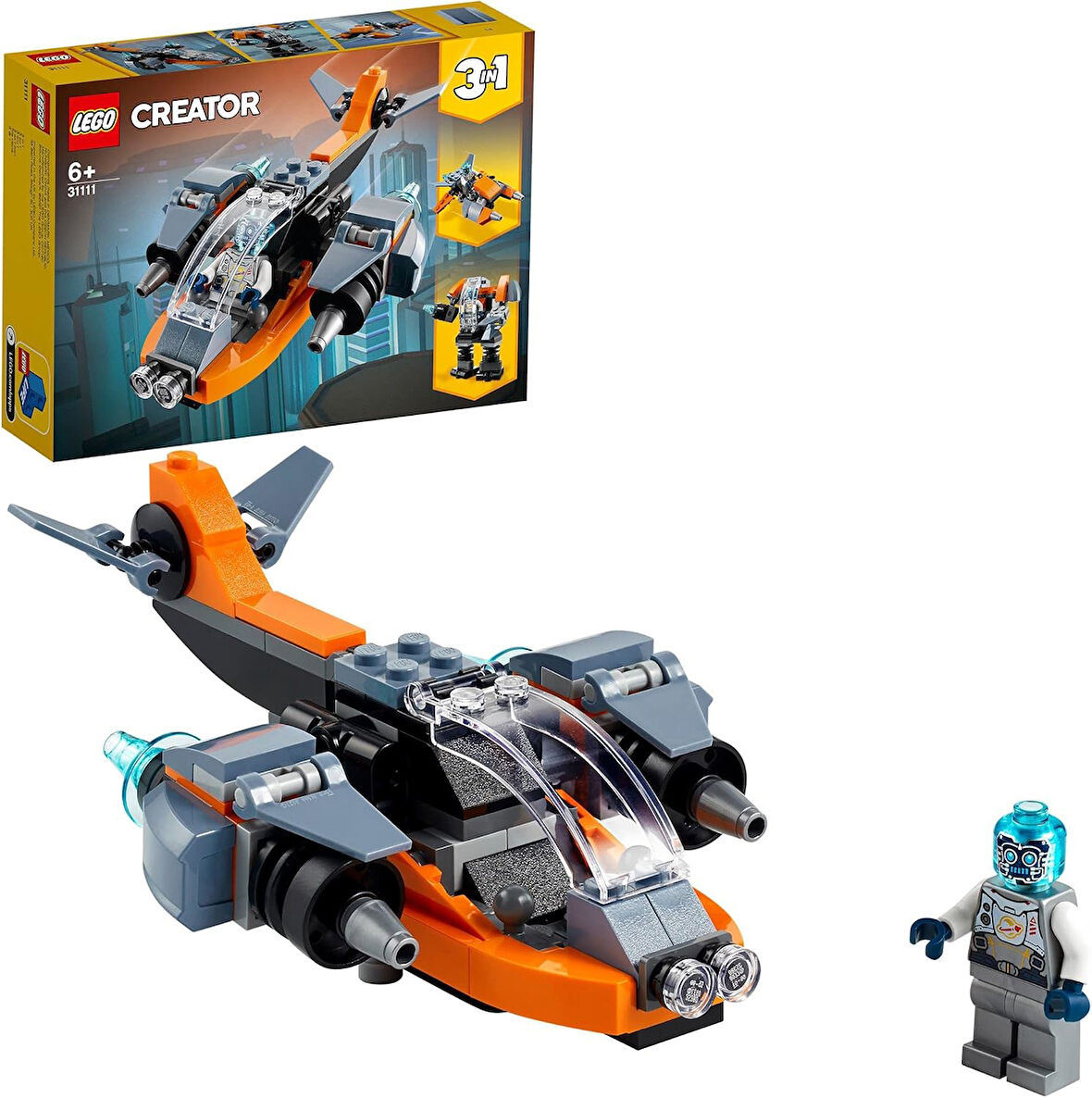 Lego Creator 3’Ü 1 Arada Siber İnsansız Hava Aracı 31111-6 Yaş Ve Üzeri Çocuklar İçin Siber İnsansız