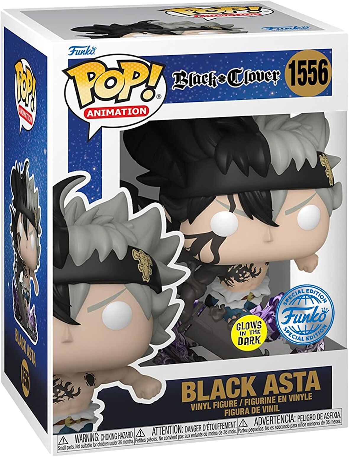 Funko Pop! Animasyon: Black Clover - Black Asta (Glow In The Dark) Figür (Eğlence Dünyası Özel)