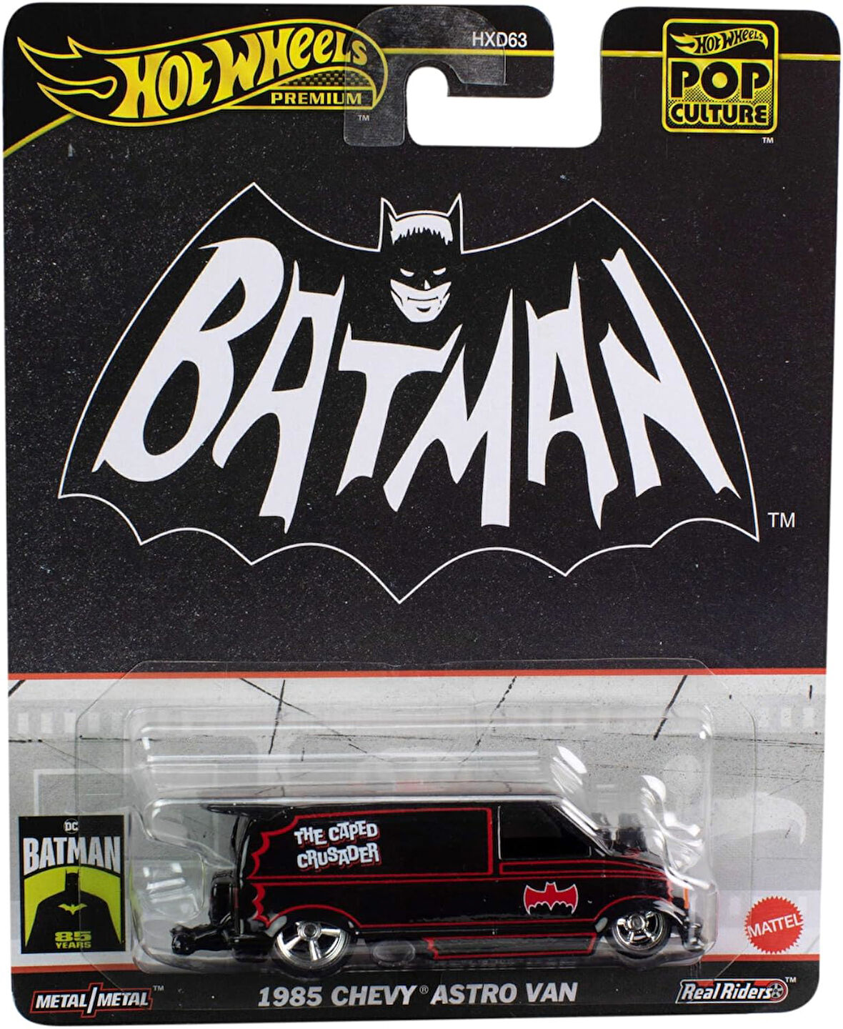 Hot Wheels Batman 1985 Chevy Astro Van Batmobile Cast Model Araba - Ölçek 1:64 - Uzunluk 7 Cm Pop Cu